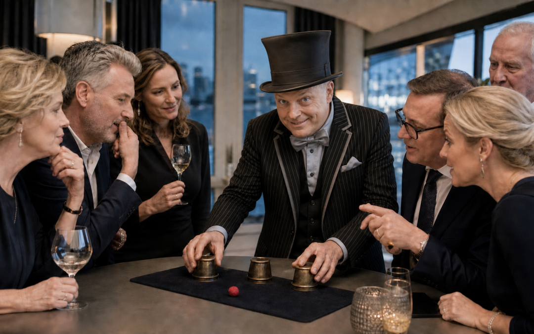 Hütchenspieler fürs Event: Verlieren mit Stil – und ohne Verlust
